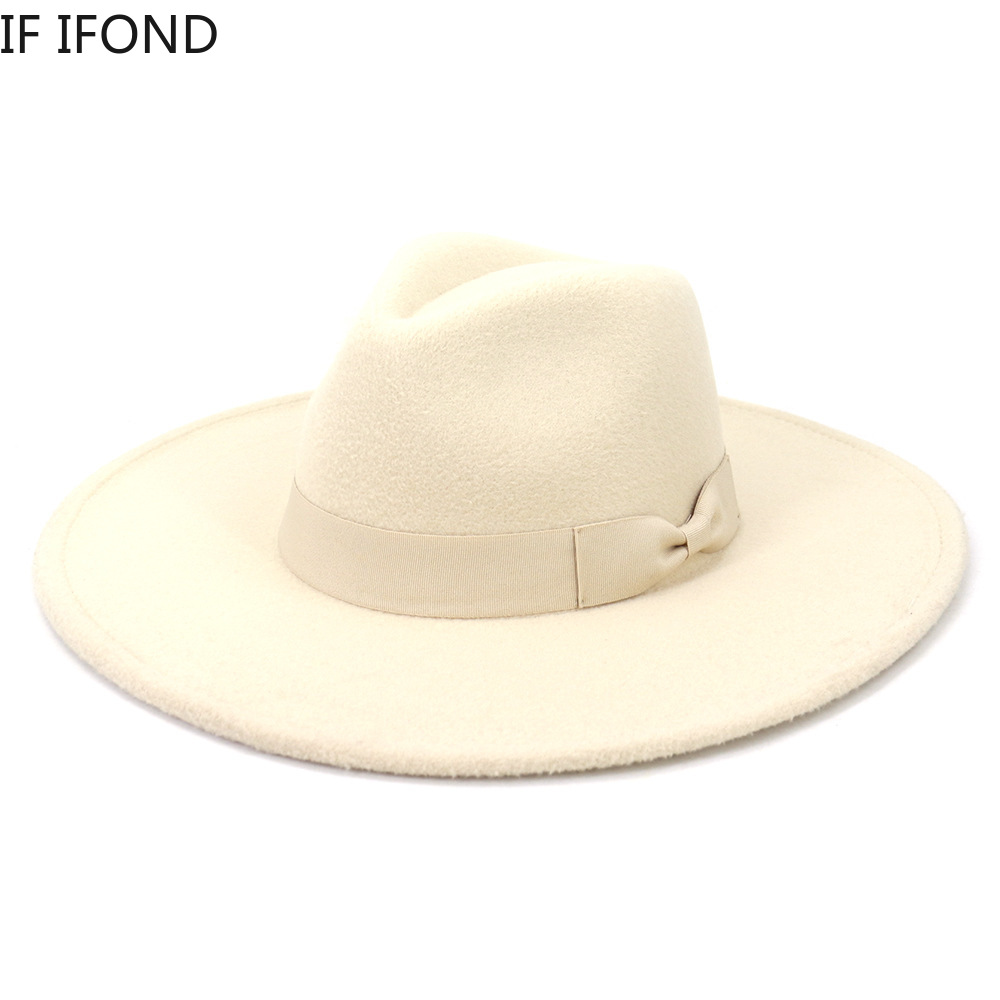 Fedora Hat Wool - كبيرة واسعة حافة النساء القبعات 2021