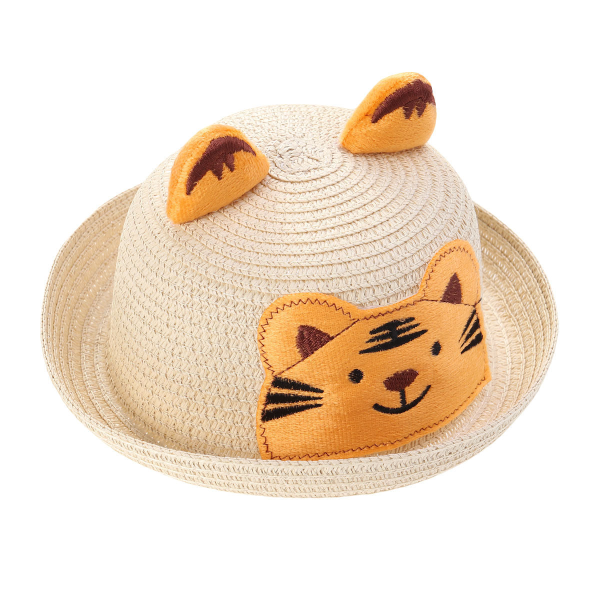 Sun Hat Wide Brim - قبعة شاطئية من القش بتصميم حيوانات