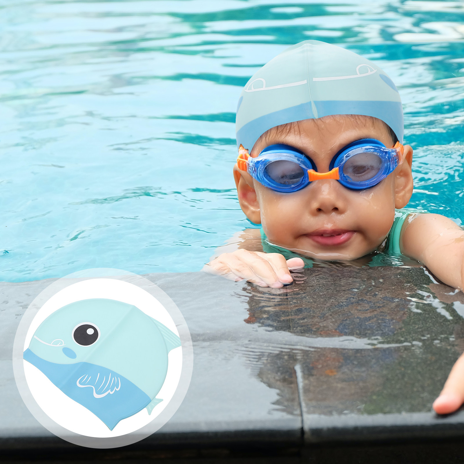Swim Hat Silicone - قبعة سباحة من السيليكون للأطفال بتصميم
