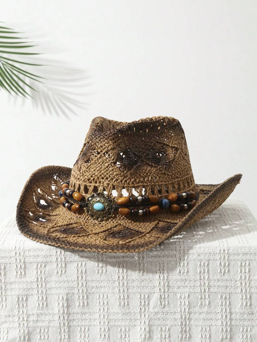 قبعة كاوبوي للجنسين بحافة عريض - مراجعة Cowboy Hat Straw وسعره